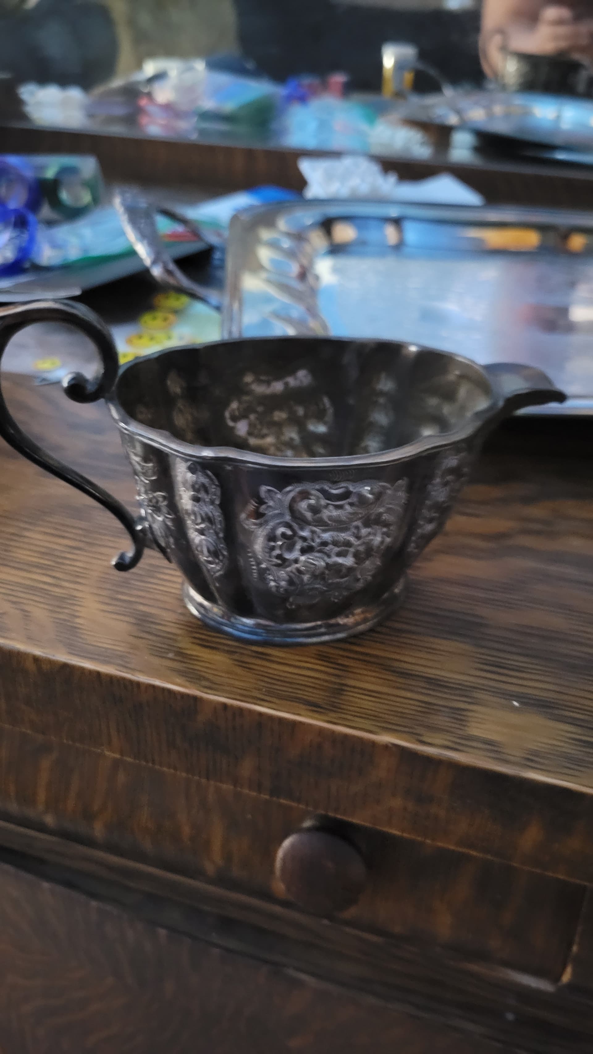 Antique silver tea set on sale markings